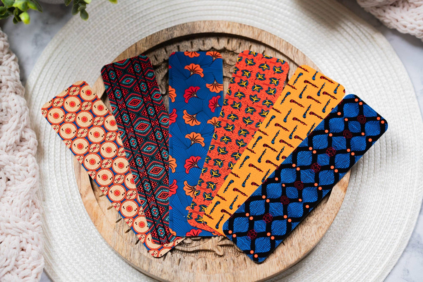 Ankara African Print Bookmarks - Circles