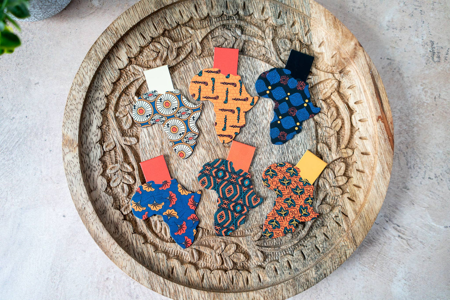 Ankara African Print Magnetic Bookmarks - Walking Sticks