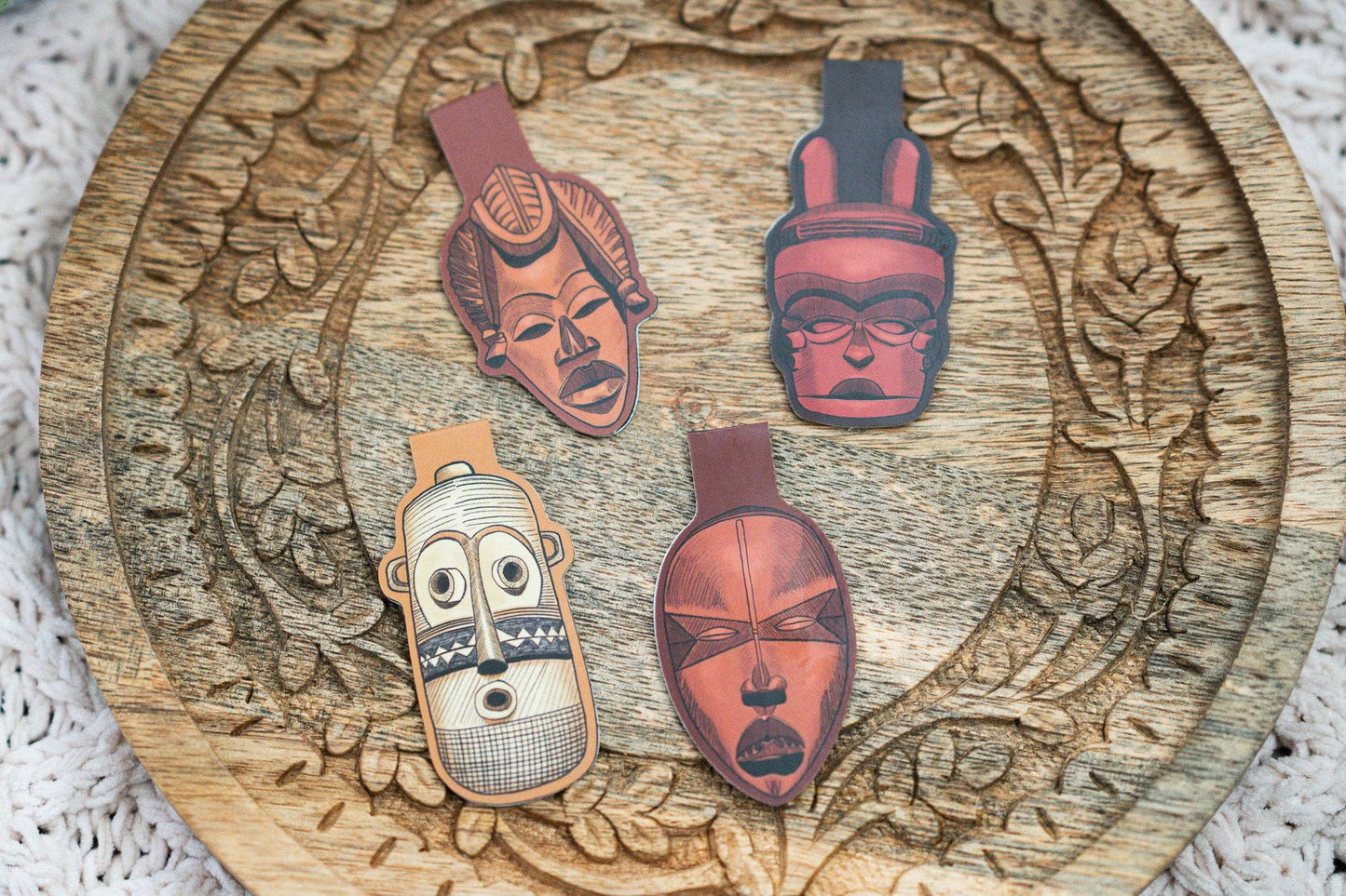 African Masks Magnetic Bookmarks - Tribal