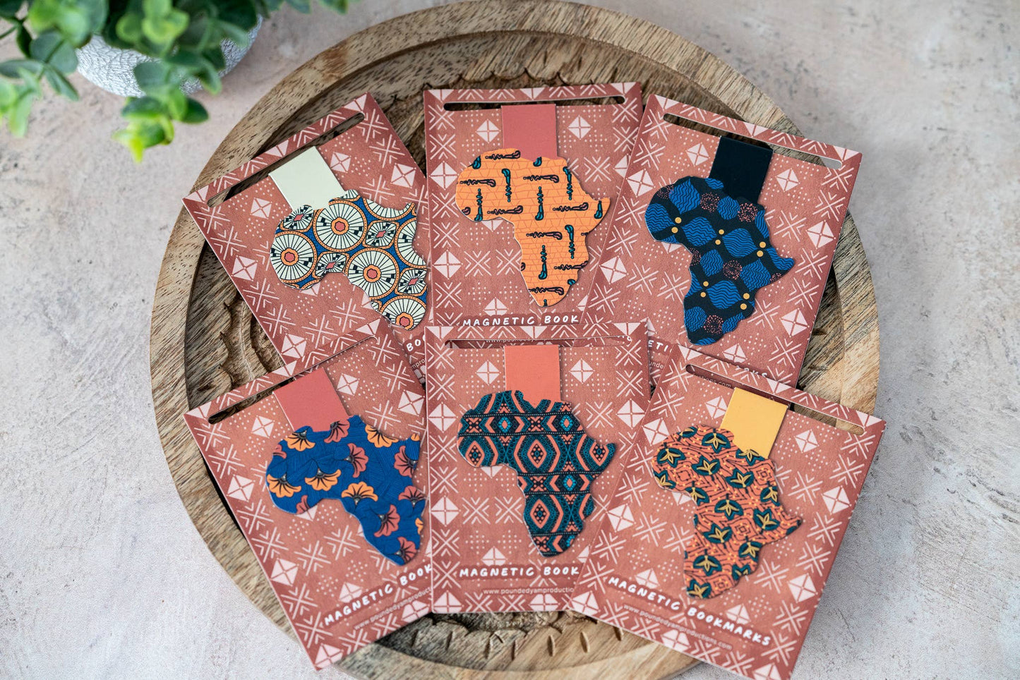 Ankara African Print Magnetic Bookmarks - Walking Sticks