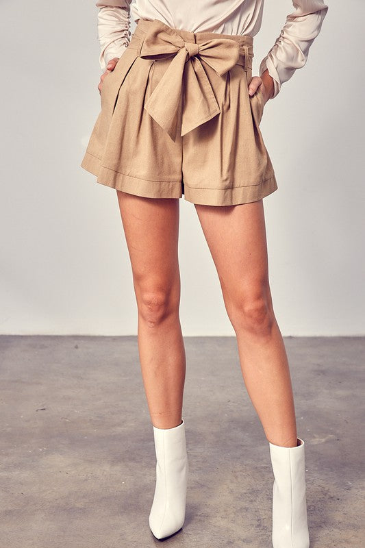 Front Tie Shorts - Bella Sevyn