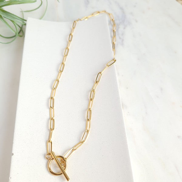 18k Gold Plated Paper Clip Chain - Bella Sevyn