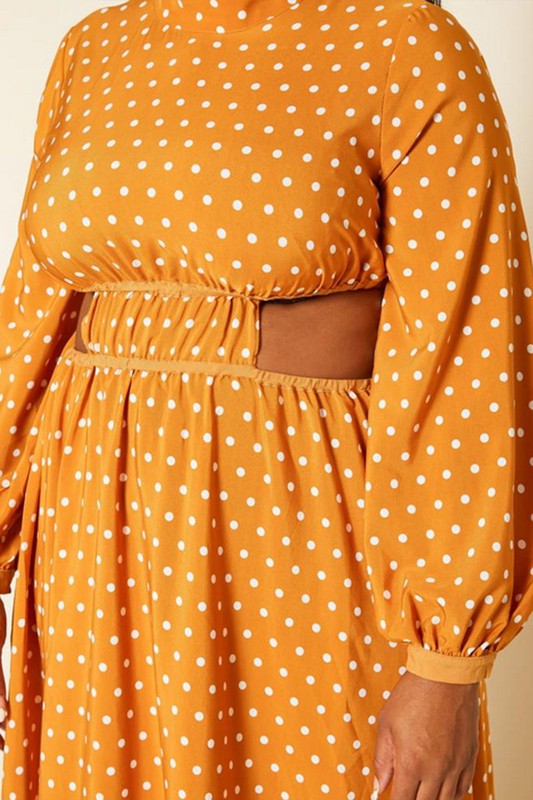 Plus Size Polka Dot Flare Maxi Dress - Bella Sevyn