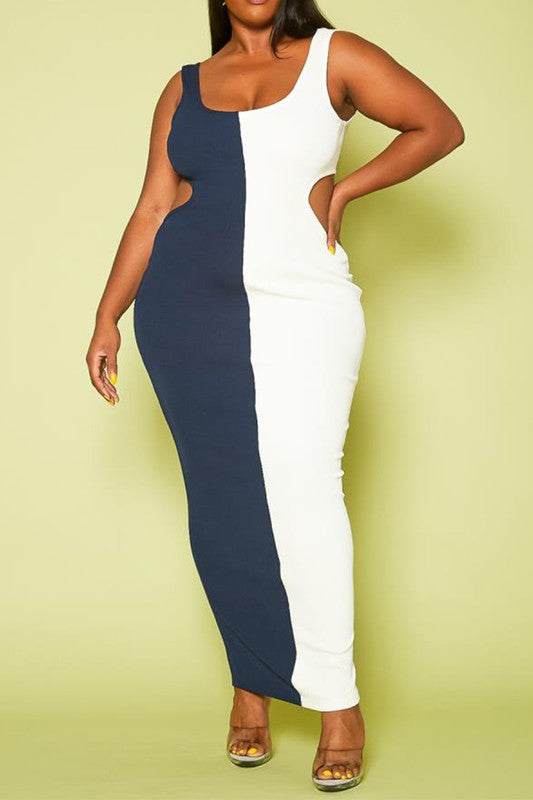 Two Tone Maxi Dress - Bella Sevyn