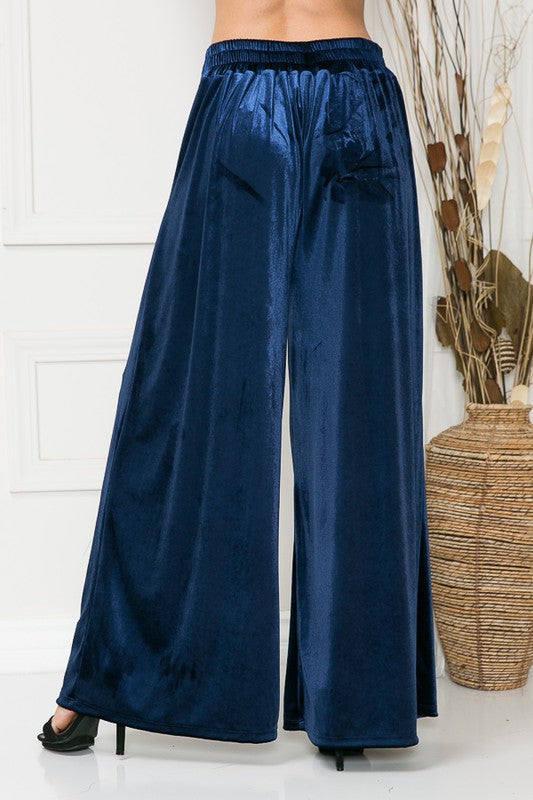 Velvet Wide Leg Pants - Bella Sevyn