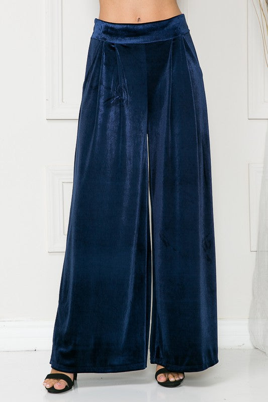 Velvet Wide Leg Pants - Bella Sevyn