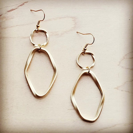 Handmade Matte Gold Oval Hoop Earrings - Bella Sevyn