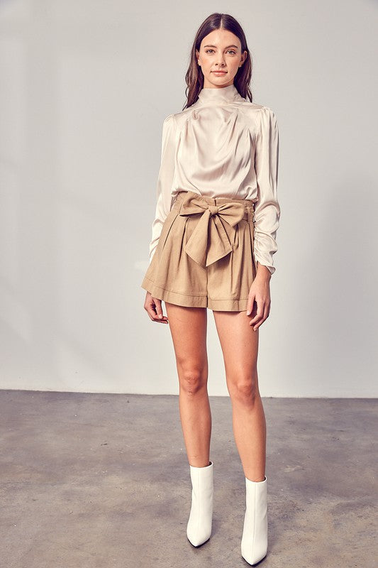 Front Tie Shorts - Bella Sevyn