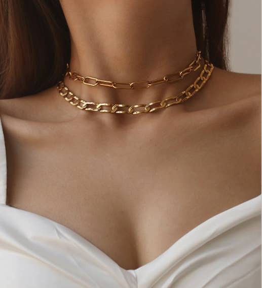 18k Gold Plated Choker Necklace - Bella Sevyn